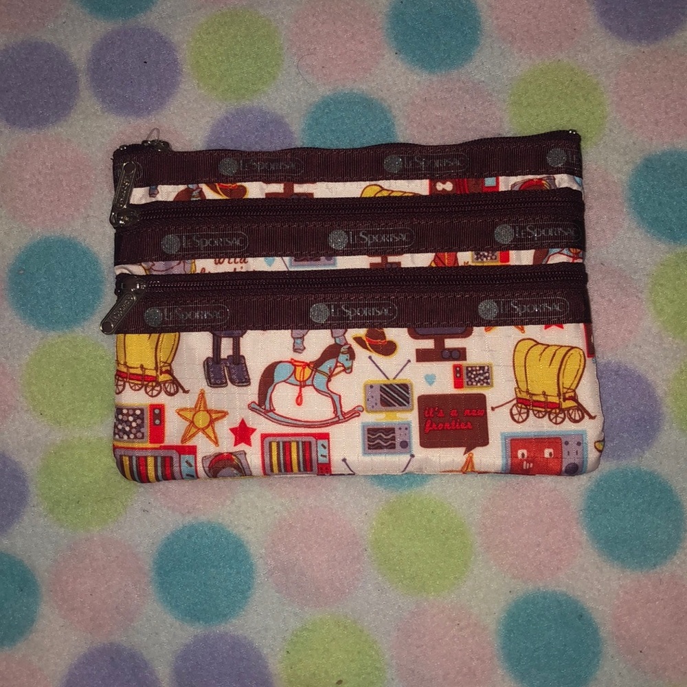 LeSportsac three zip cosmetic buckaroo too